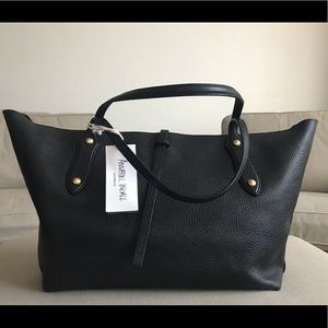 NWT Annabel Ingall Large Isabella Leather Tote Blk